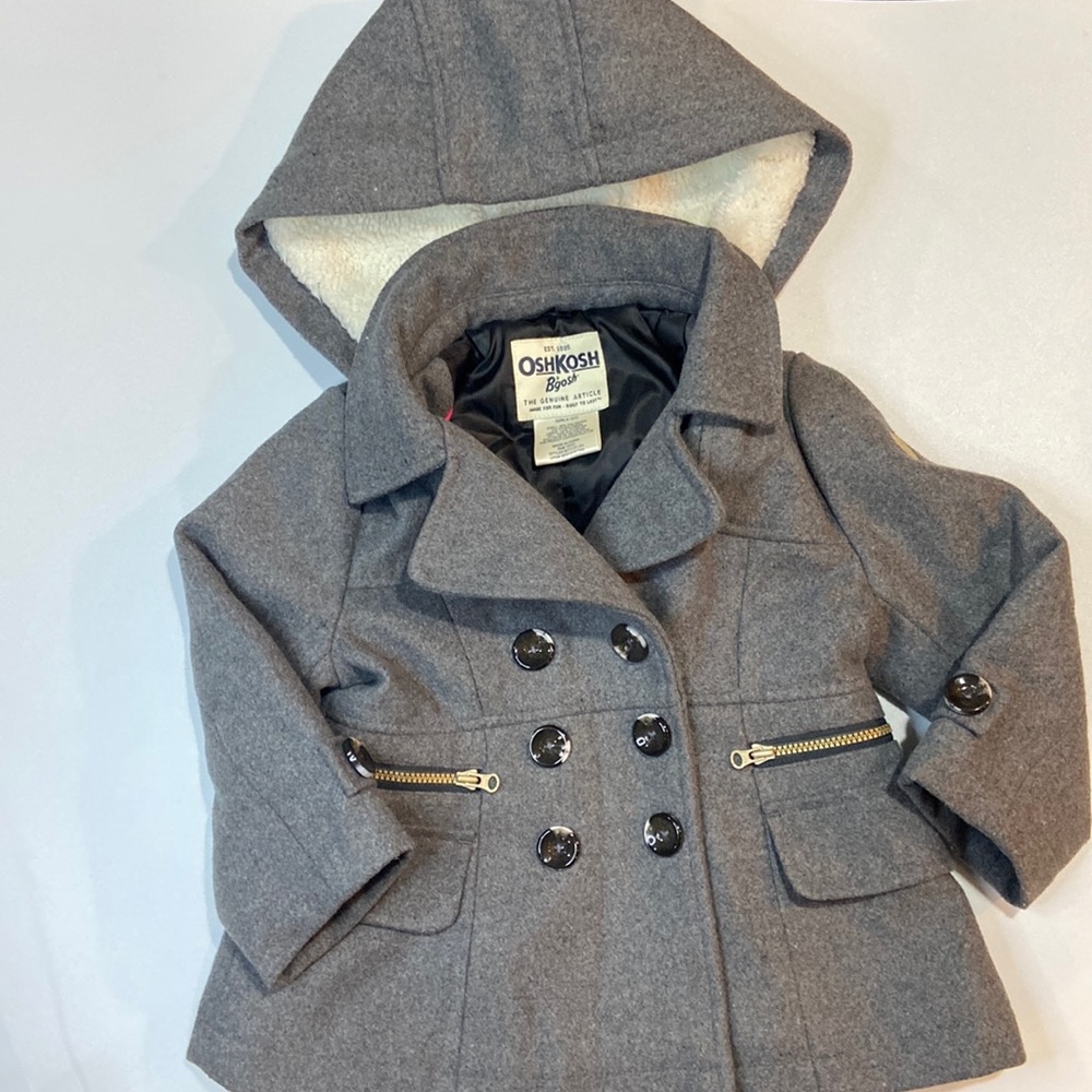 OSHKOSH B’GOSH l Super Cute Girl Hooded Pea Coat (2T) Like NEW